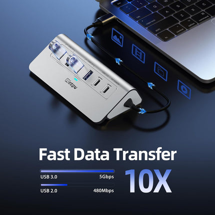 Intpw P9R USB C Docking Station (10-in-1)