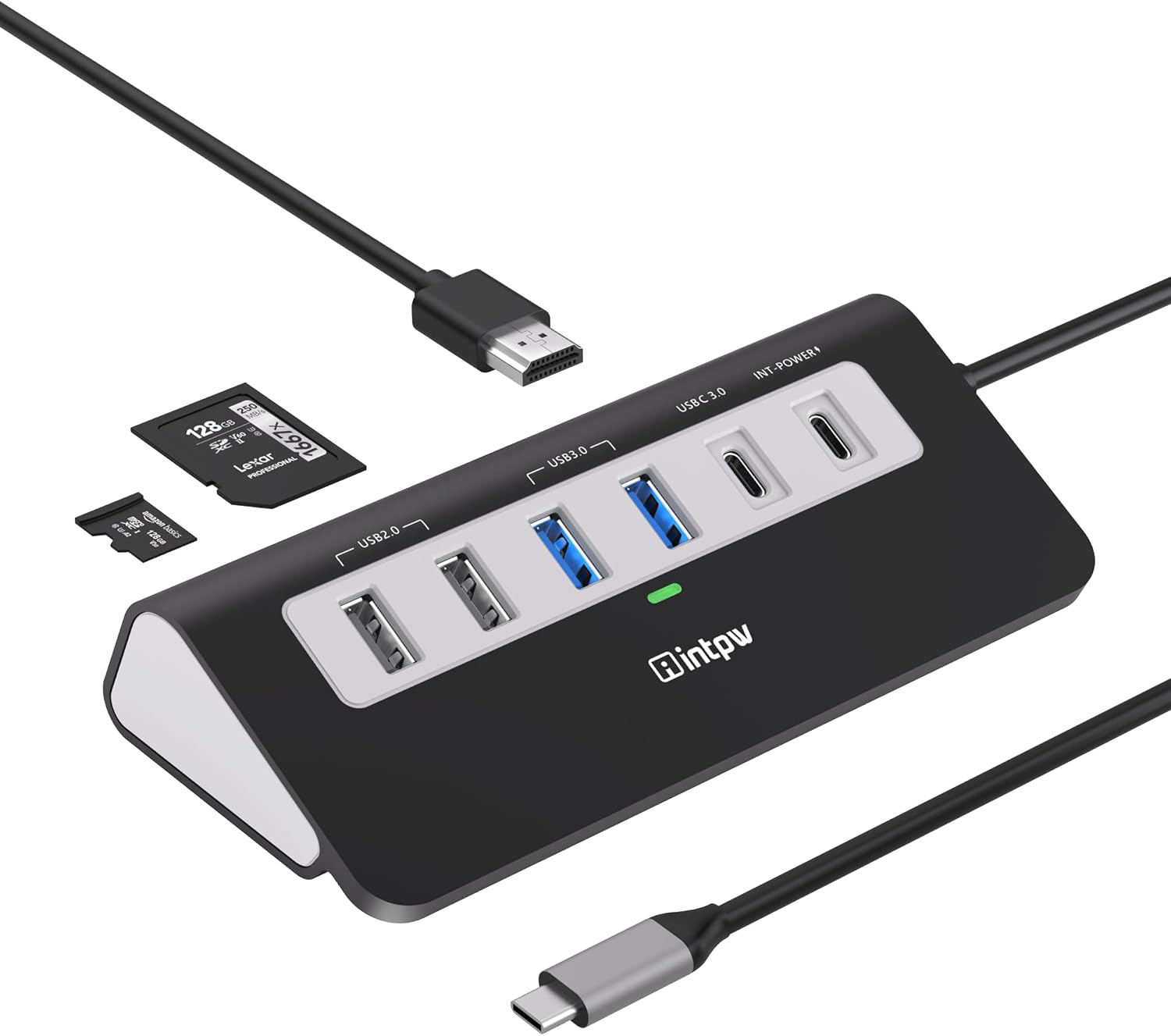 intpw P9R PRO USB C Hub Ethernet, 10Gbps USB C Docking Station 10-in-1 with 4K@60Hz HDMI, Type-C 2 USB A 3.2 Data, LAN, 2 USB A 2.0, PD 100W, SD/TF Ports, Powered intpw P9R PRO USB C Hub Ethernet, 10Gbps USB C Docking Station 10-in-1 with 4K@60Hz HDMI, Type-C 2 USB A 3.2 Data, LAN, 2 USB A 2.0, PD 100W, SD/TF Ports, Powered