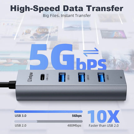 Intpw 9159T Compact USB C Data Hub (5-in-1)