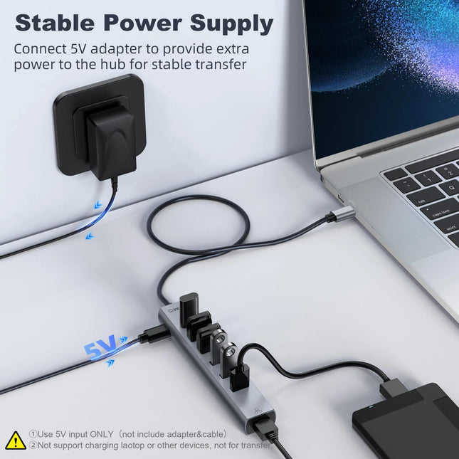 Intpw 9967B USB C Hub with Gigabit Ethernet (8-in-1)