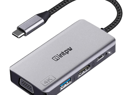 Intpw ID550 VGA to USB C Hub (4-in-1)