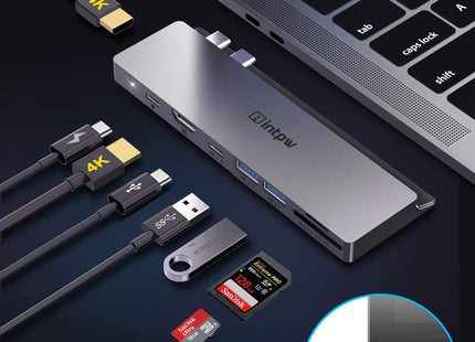 IF504 8-IN-2 USB C Hub Adapter for MacBook