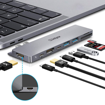 IF504 8-IN-2 USB C Hub Adapter for MacBook