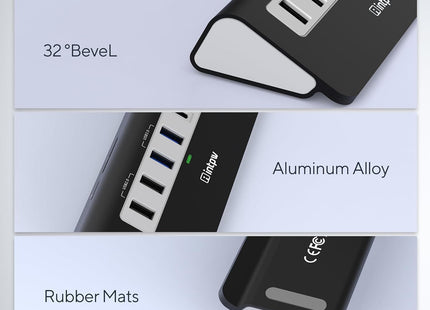 p9 usb c hub with unique ergonomics desgin, black
