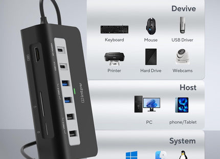 p9 usb hub for mac unparalleled compatibility, black