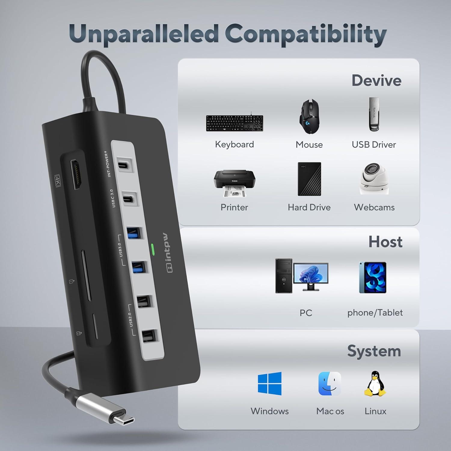 p9 usb hub for mac unparalleled compatibility, black