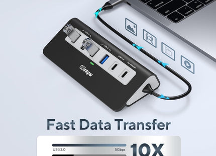 P9 usbc hub fast data transfer 5Gbps, black