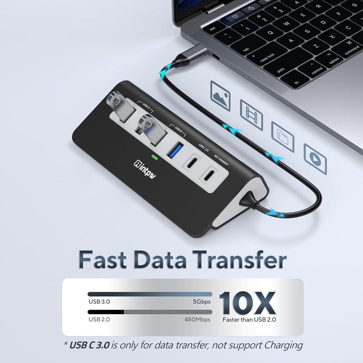 P9 usbc hub fast data transfer 5Gbps, black