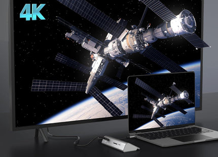 p9 usb multiport adapter supports 4K@30Hz display, silver
