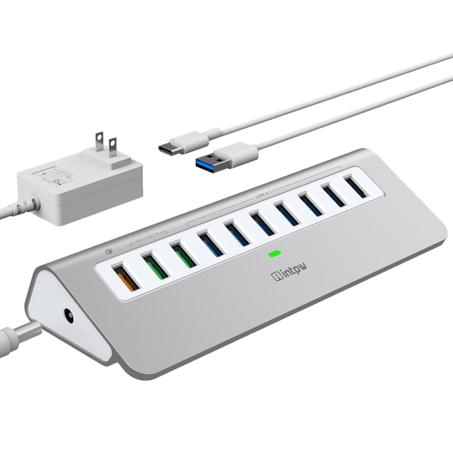 Intpw YH6S Powered USB Hub (10-in-1)