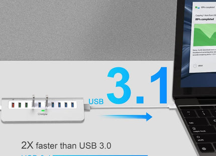 Intpw YH6S Powered USB Hub (10-in-1)