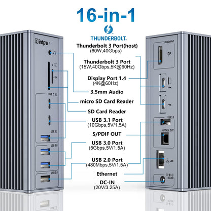 IF508 Thunderbolt 3 Dock (16-IN-1)