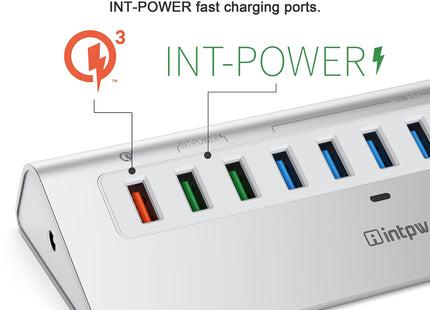 Intpw YH6S Powered USB Hub (10-in-1)