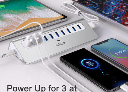 Intpw YH6S Powered USB Hub (10-in-1)