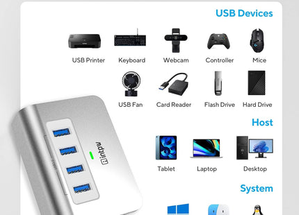Intpw H5 USB 3.0 Hub (4-in-1)