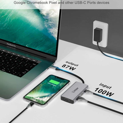 Intpw ID550 VGA to USB C Hub (4-in-1)