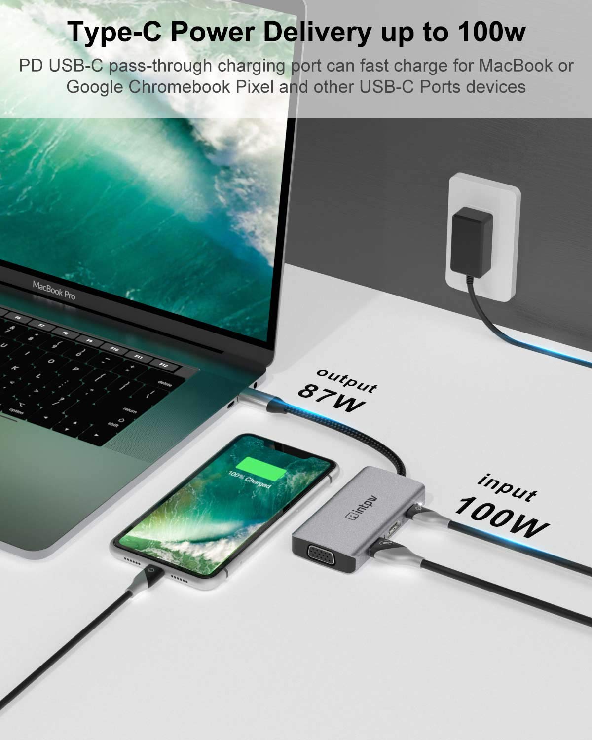 ID550 VGA to USB C Hub (4-in-1)