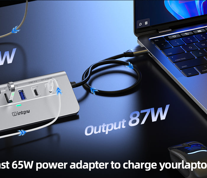 intpw USB C DockingStation p9r with 100w pd port