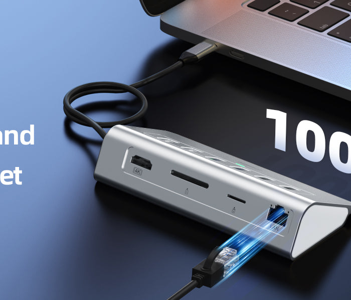 intpw USB C Docking Station p9r with RJ45LAN 1000Mbps