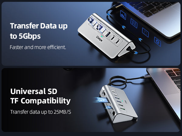intpw USB C Docking Station p9r with high-speed data transfer