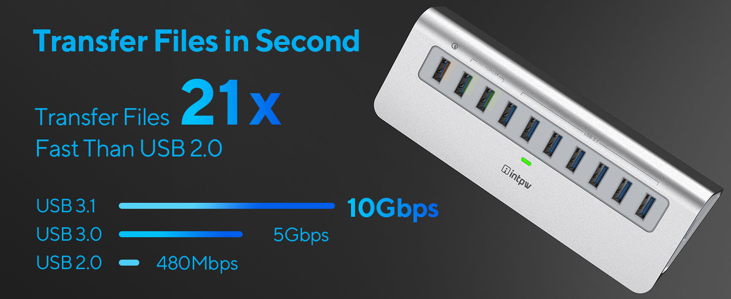 intpw powered usb hub yh6s 10Gbps