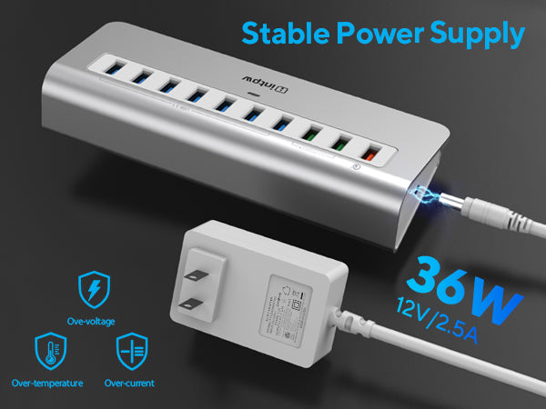 intpw powered usb hub yh6s with 36w input
