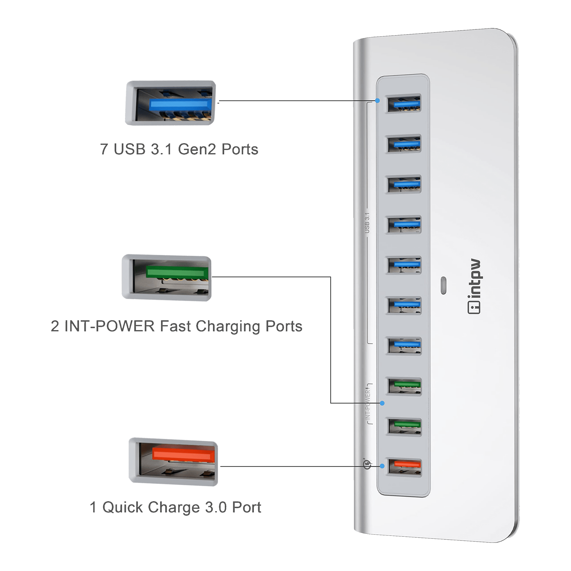 intpw powered usb hub yh6s