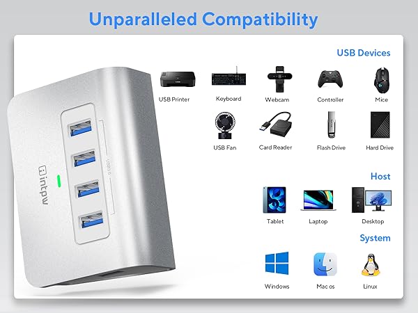 intpw usb 3.0 hub h5 unparalleled compatibility.