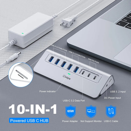 YH6AC Plus Powered USB Hub (10-in-1)