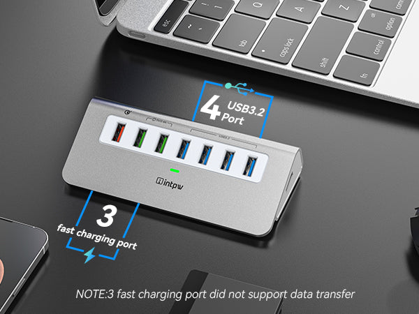 intpw usb 3.2 hub yh4s with 7 ports