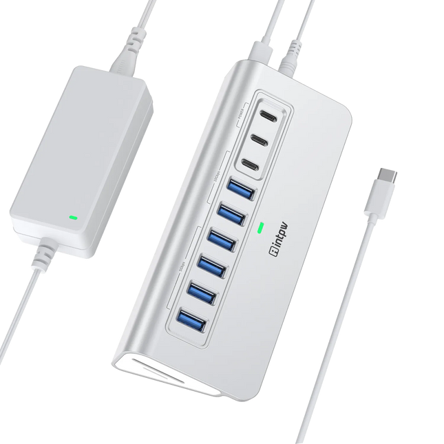 Intpw YH6AC Powered USB Hub (9-in-1)