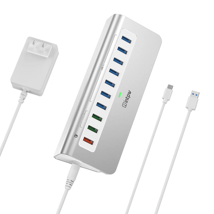 Intpw YH6S Powered USB Hub (10-in-1)