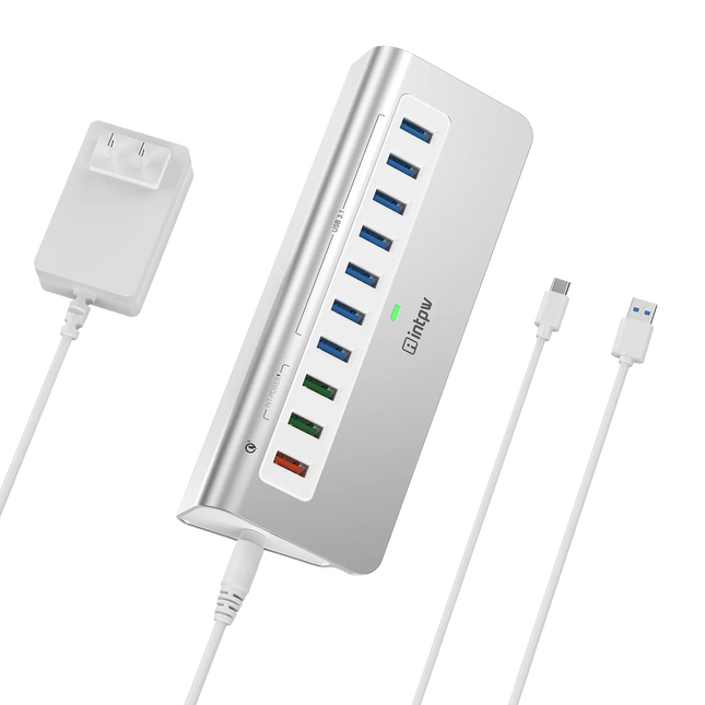 Intpw YH6S Powered USB Hub (10-in-1)