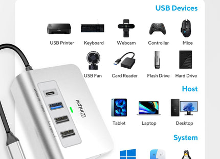 Intpw P5 USB C Hub (5-in-1)