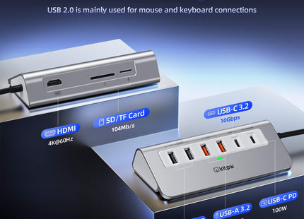 Intpw P9 PRO USB C Multiport Adapter (9-in-1)