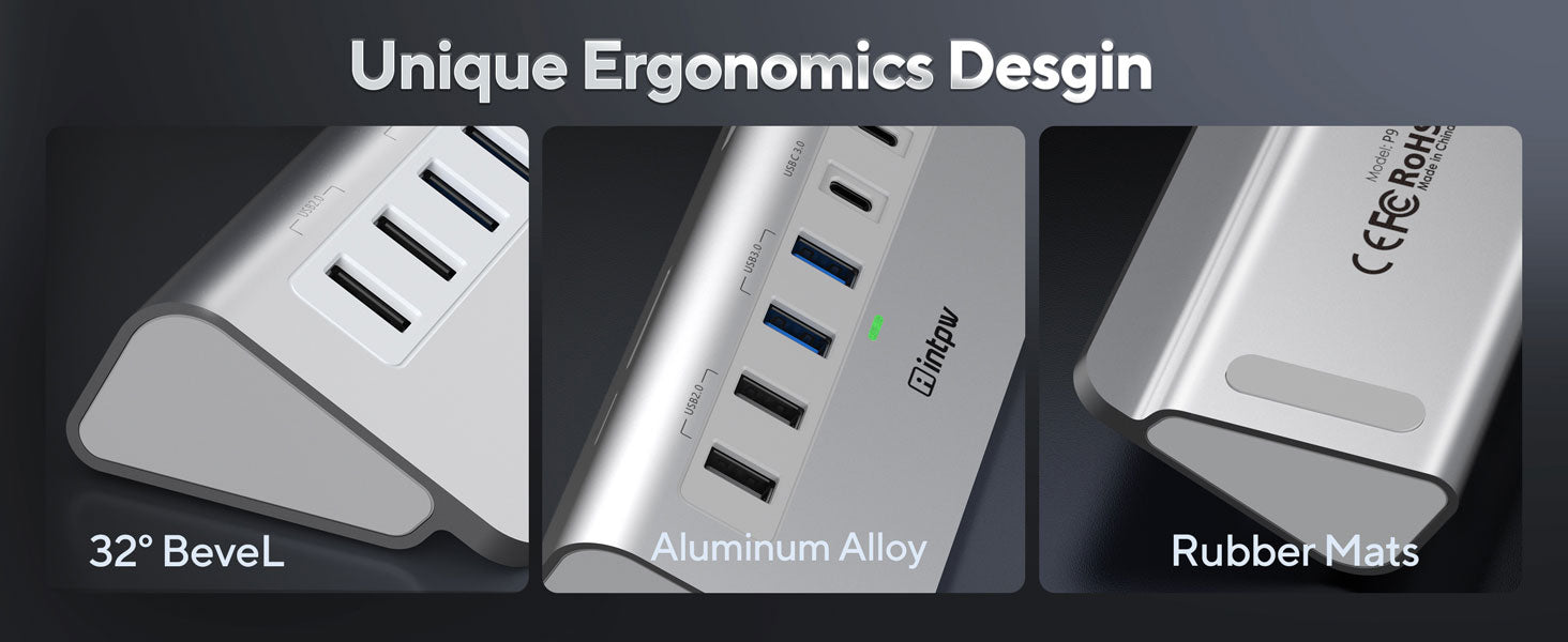 LMP USB‑C Hub Mit 7 Ports (4x USB‑A, 3x USB‑C) & 36W Netzadapter – Für MacBook, Laptop & Mehr