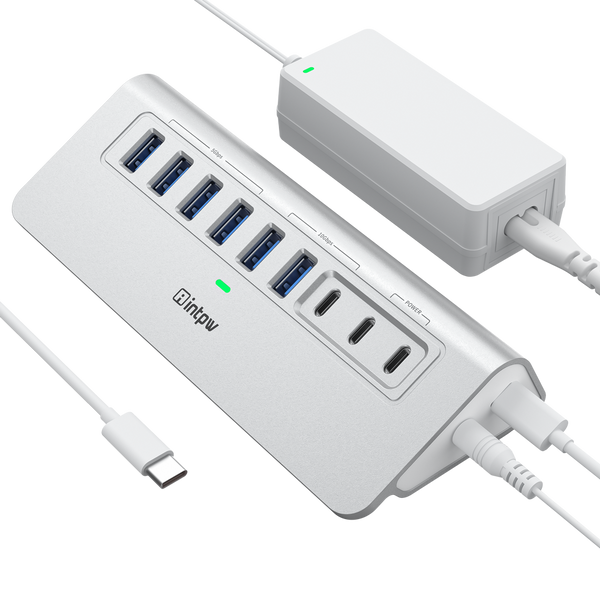 Intpw YH6AC Powered USB Hub (9-in-1)