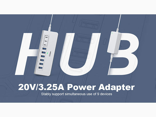 intpw yh6ac 20V/3.25A power adapter support 9 devices.