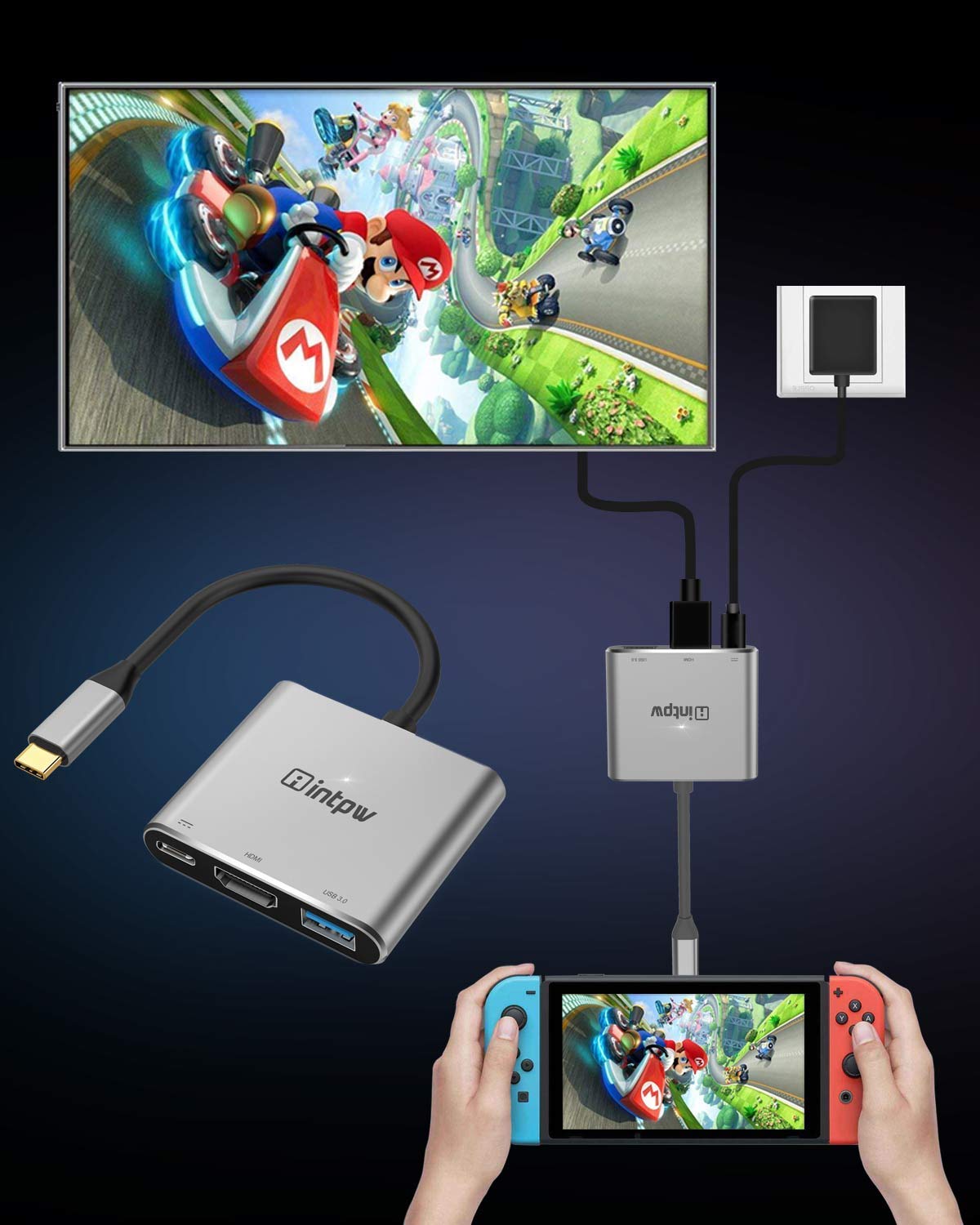 budget metodologi arkitekt INTPW USB C to HDMI Adapter for Nintendo Switch – intpw
