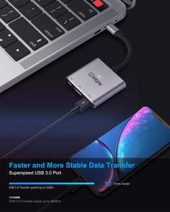 INTPW USB C to HDMI Adapter 4K for MacBook Pro, Nintendo Switch HDMI Adapter Hub Dock with USB 3.0 Port, Type-C PD Charging Port Space Grey