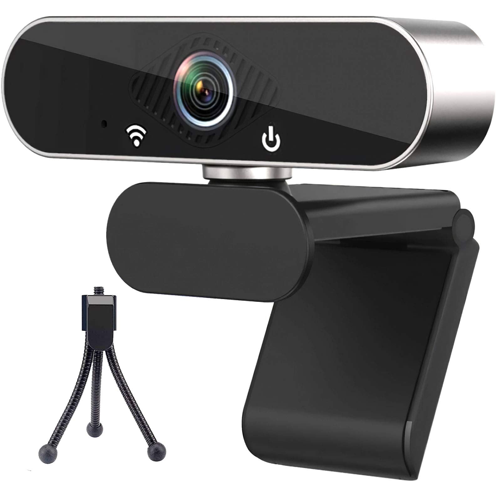 Full HD Black Webcam Mic 1440p Tripod USB - Dubsnatch